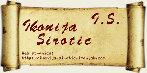 Ikonija Sirotić vizit kartica